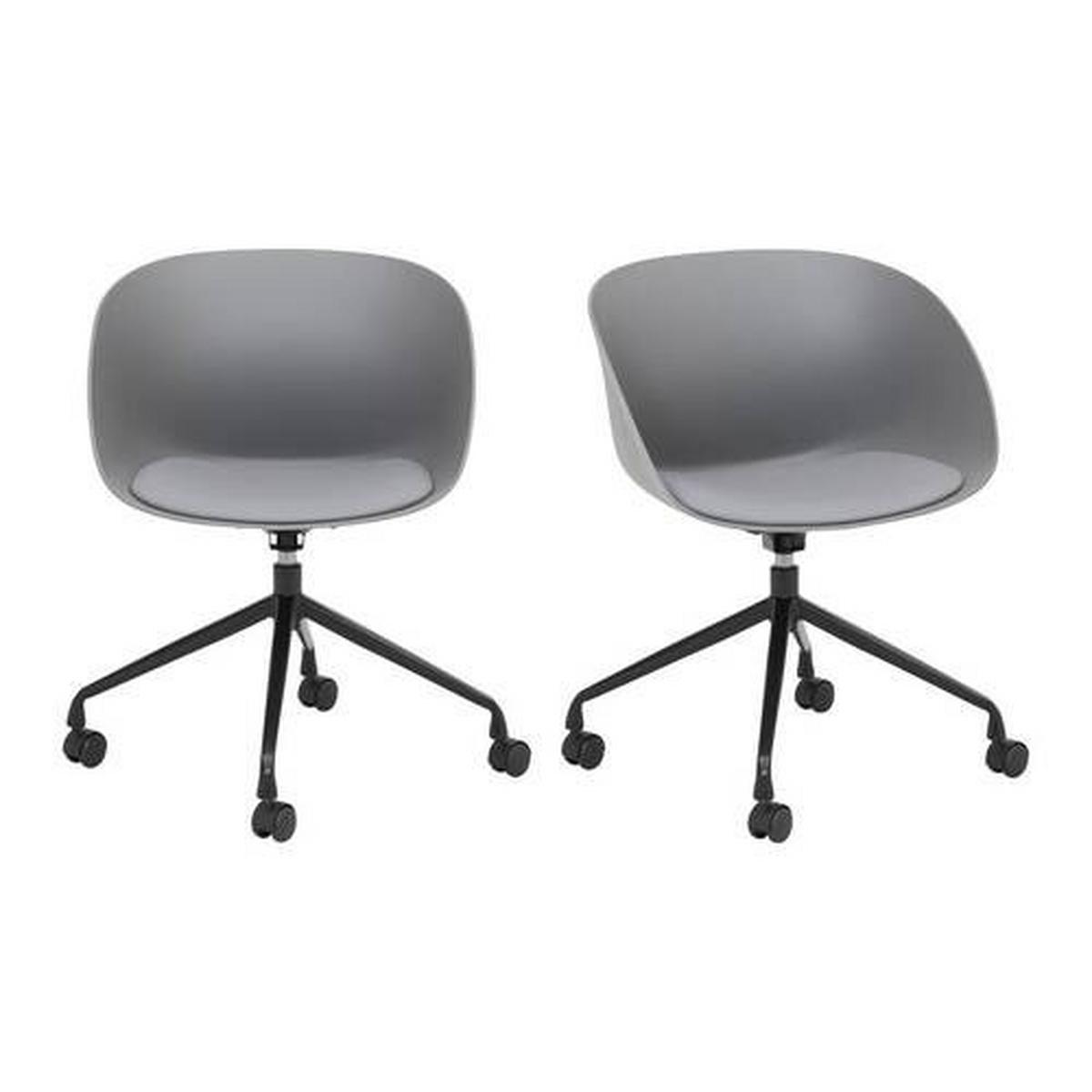 Otočná kancelářká židle LIA Šedá - šedá/černá, Moderní, kov/textil (56,5/75,5/51cm) - Bessagi Home