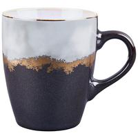 Kaffeebecher Steinzeug 350 Ml Grau/gold Luana - Dunkelgrau/Goldfarben, ROMANTIK / LANDHAUS, Keramik (8,7/10,5cm) - James Wood