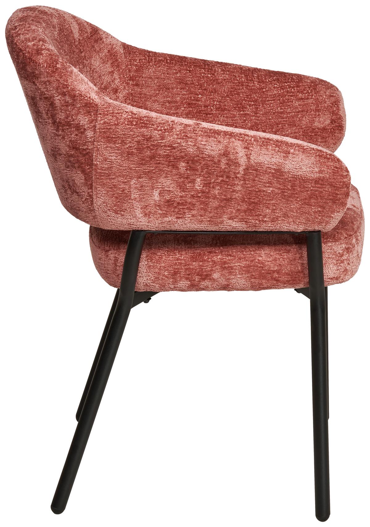 Armlehnstuhl Nova Mikrofaser Braun, B: 60 Cm - Pink/Schwarz, KONVENTIONELL, Holz/Textil (60/80/62cm) - MID.YOU