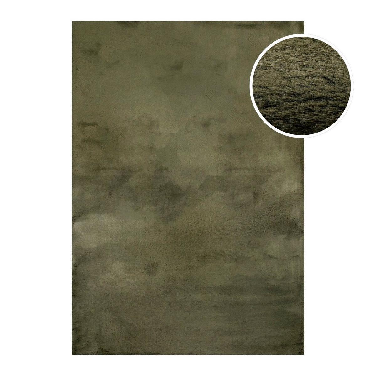 Hochflorteppich Alice Olivgrün 70x140 - Olivgrün, KONVENTIONELL, Textil (70/140cm) - Esprit