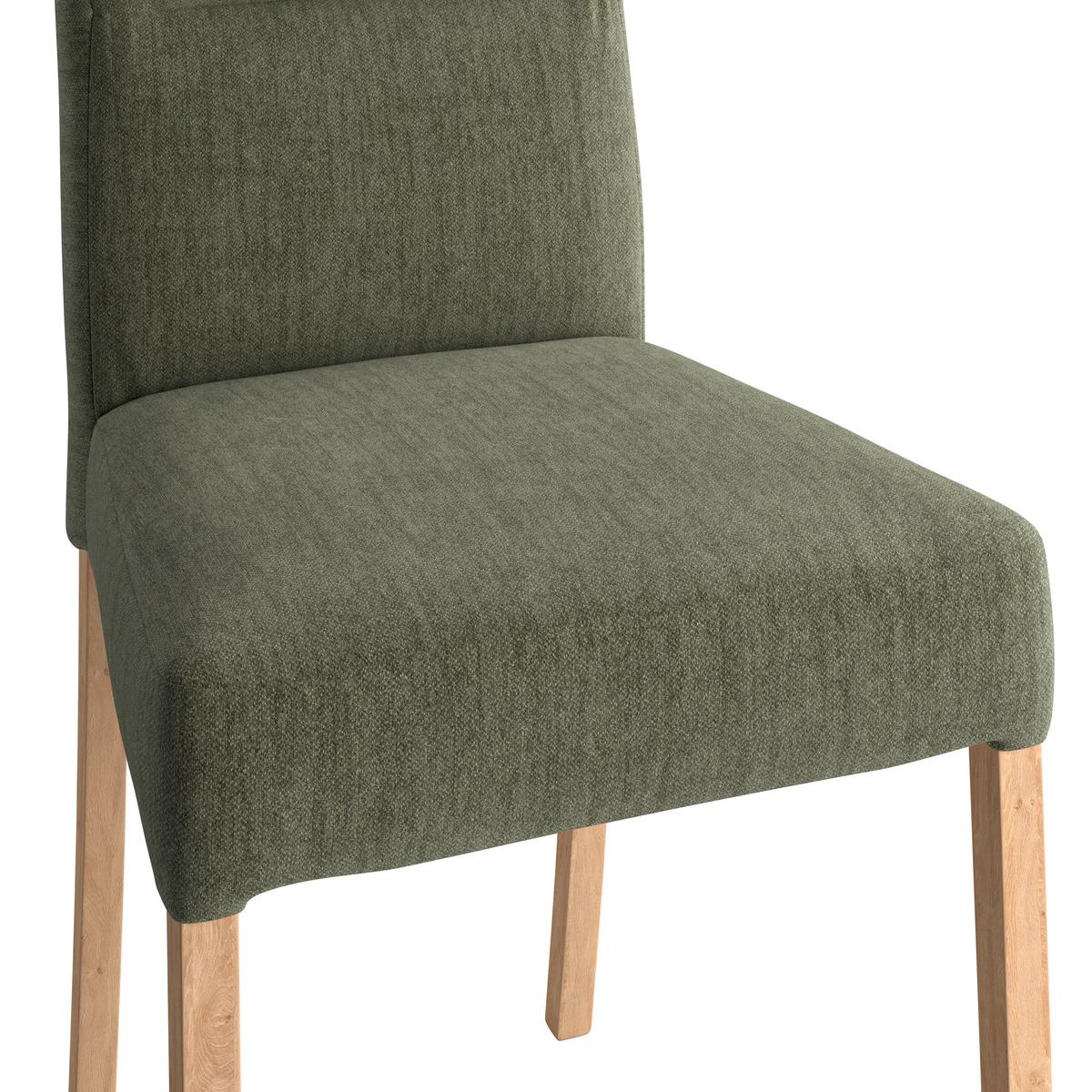 Vierfußstuhl Emma Ii Webstoff Grün, B: 43 Cm - Eichefarben/Grün, KONVENTIONELL, Holz/Textil (43/91/58cm)