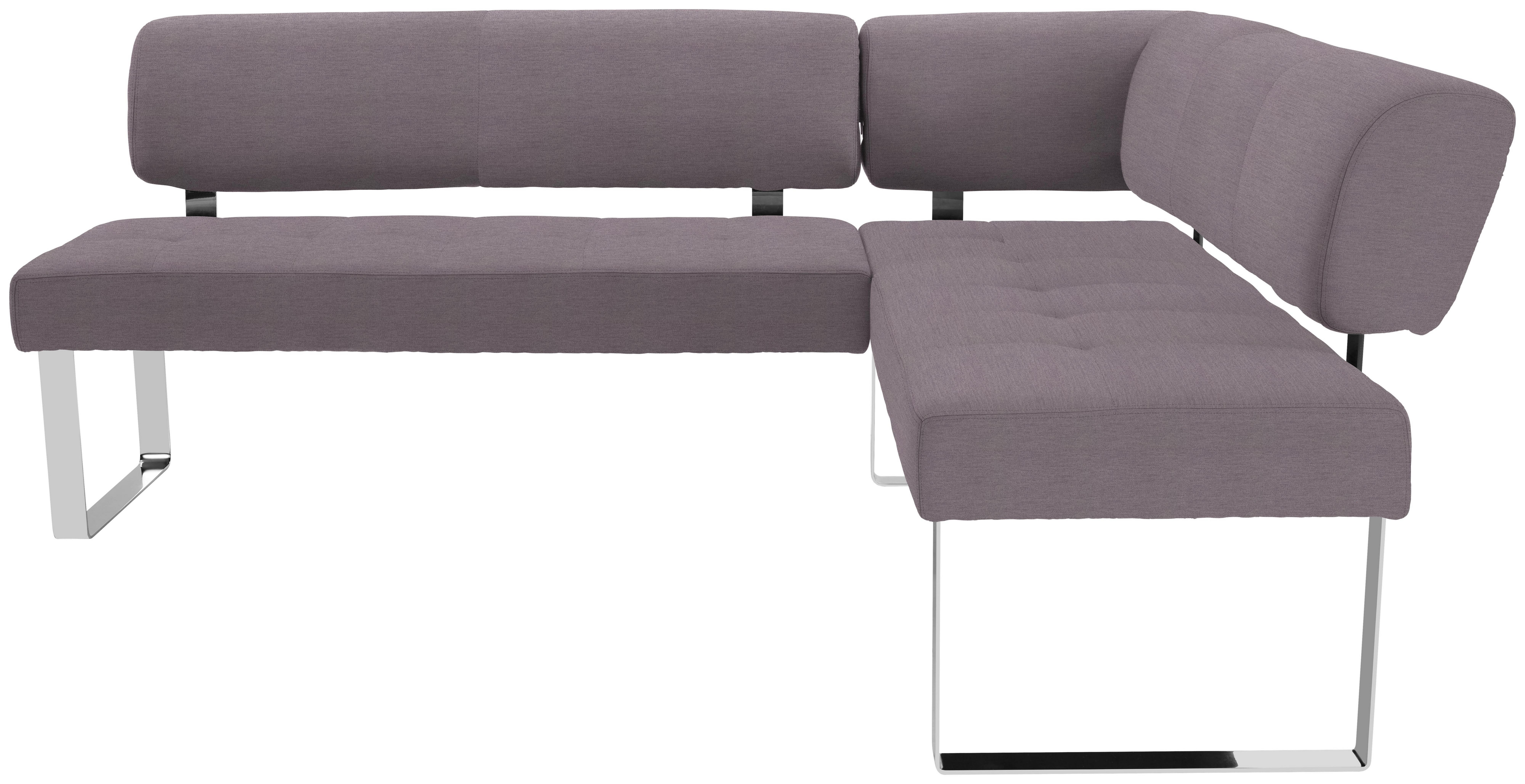 Eckbank Cres - Chromfarben/Grau, MODERN, Holz/Textil (216/177cm)