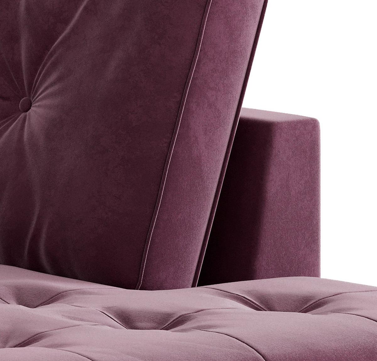 Ecksofa Scott - Edelstahlfarben/Weinrot, Design, Textil (205/259cm) - Livetastic