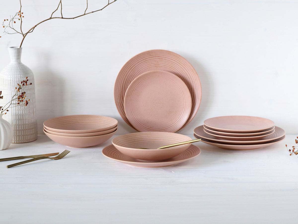 Tafelservice Catania Peach 12-Tlg., Rosa - Rosa, Basics, Keramik - Creatable