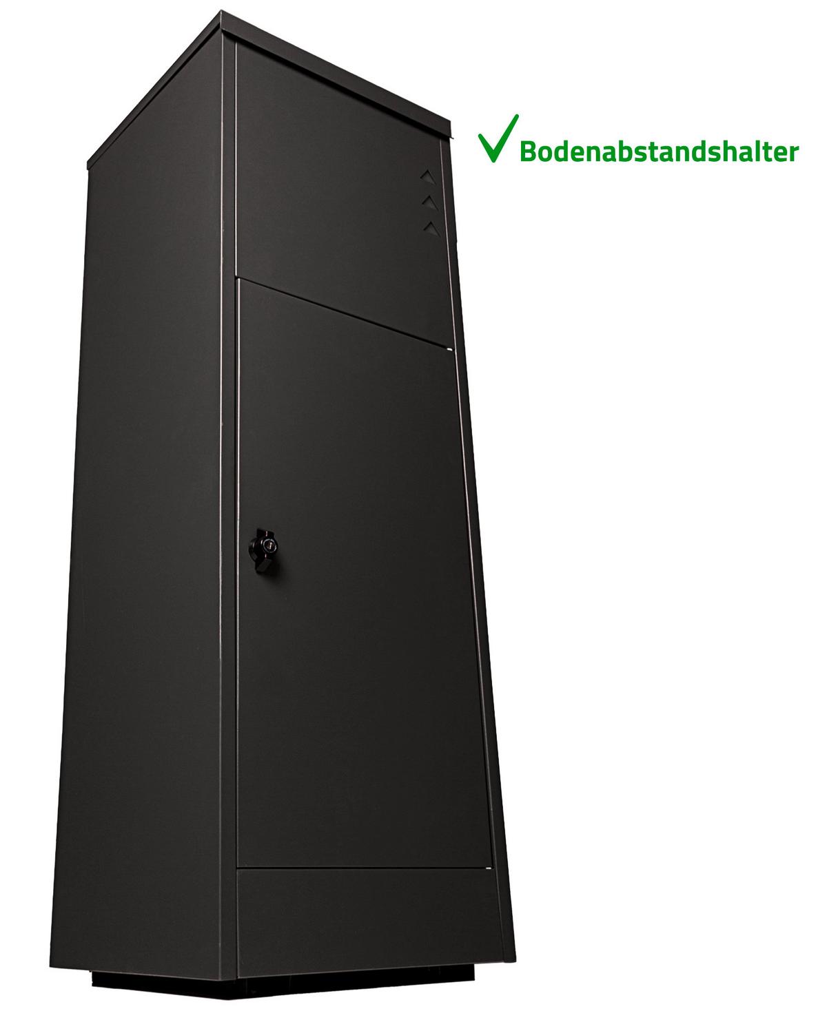 Paketbox Mit 2 Schlüssel Schwarz H: 118,5 Cm - Schwarz, Basics, Metall (39,5/118,5/38,5cm)