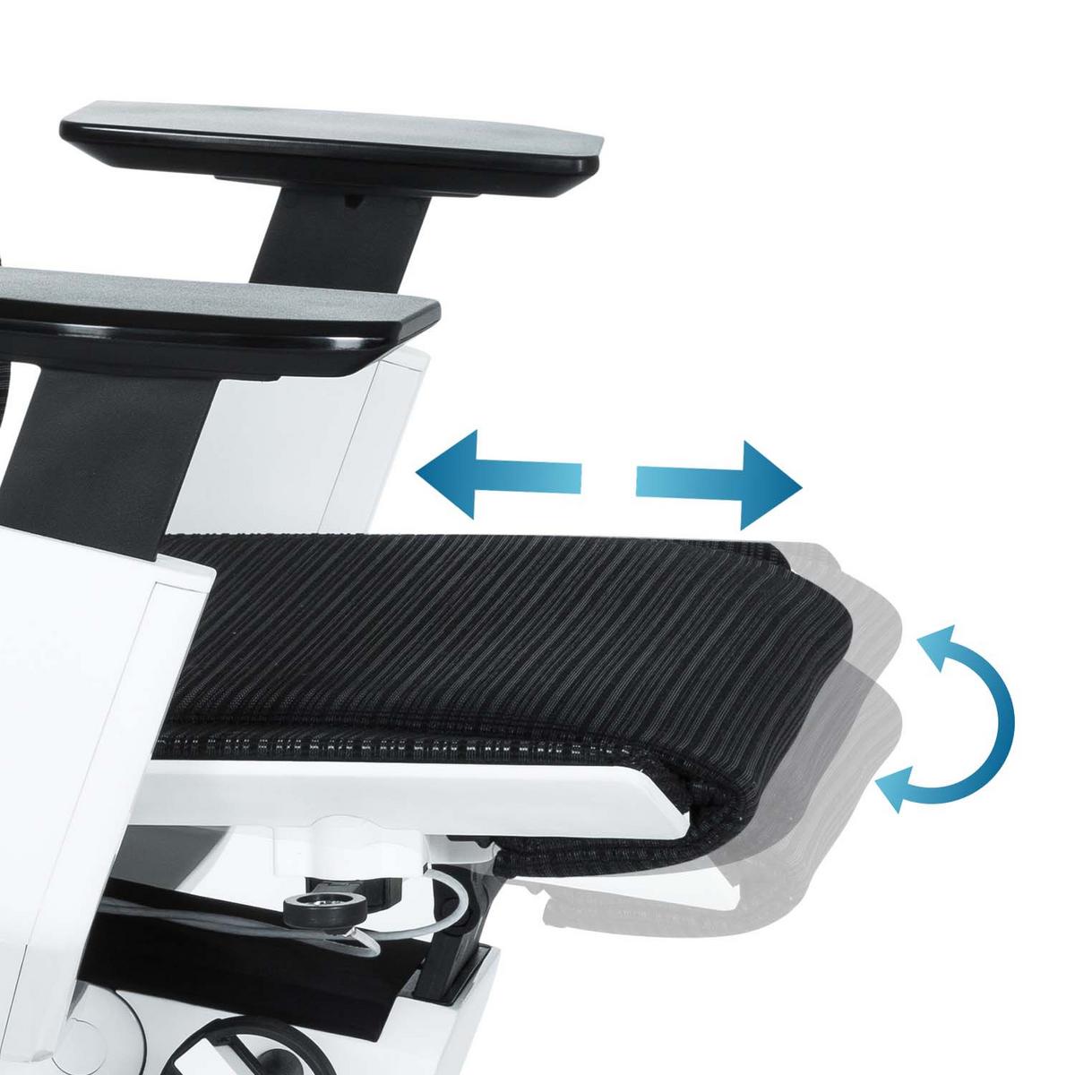 Bürostuhl Genidia Pro Mit Armstützen Schwarz/weiß - Schwarz/Weiß, MODERN, Kunststoff/Textil (57/114/46cm) - MID.YOU