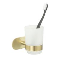 Držiak na zubné kefky OREA GOLD - zlatá, Lifestyle, kov/sklo (10/9,5/10cm) - Mömax