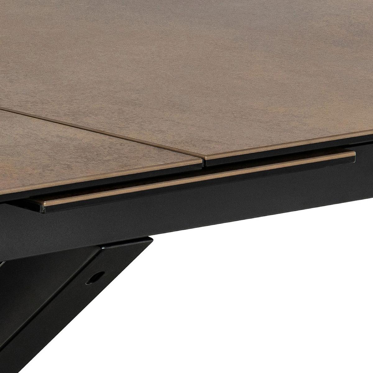 Esstisch ausziehbar Heaven 200-240x100x75,5cm Schwarz - Schwarz/Braun, Design, Keramik/Metall (200-240/100/75,5cm) - MID.YOU