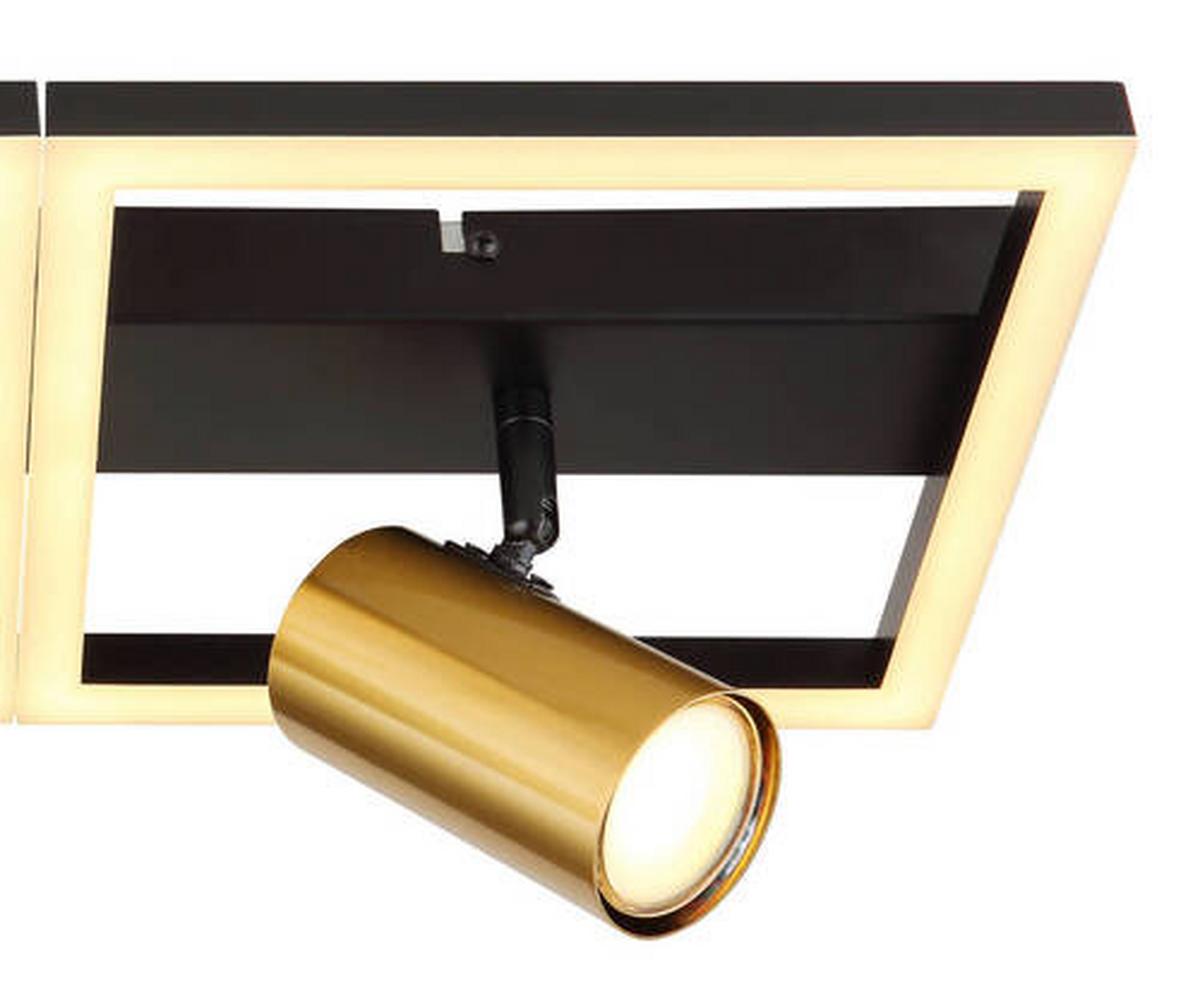 Led Falilámpa 57032-2 - fekete/sárgarézszínű, Design, műanyag/fém (44/22/15,5cm) - Globo