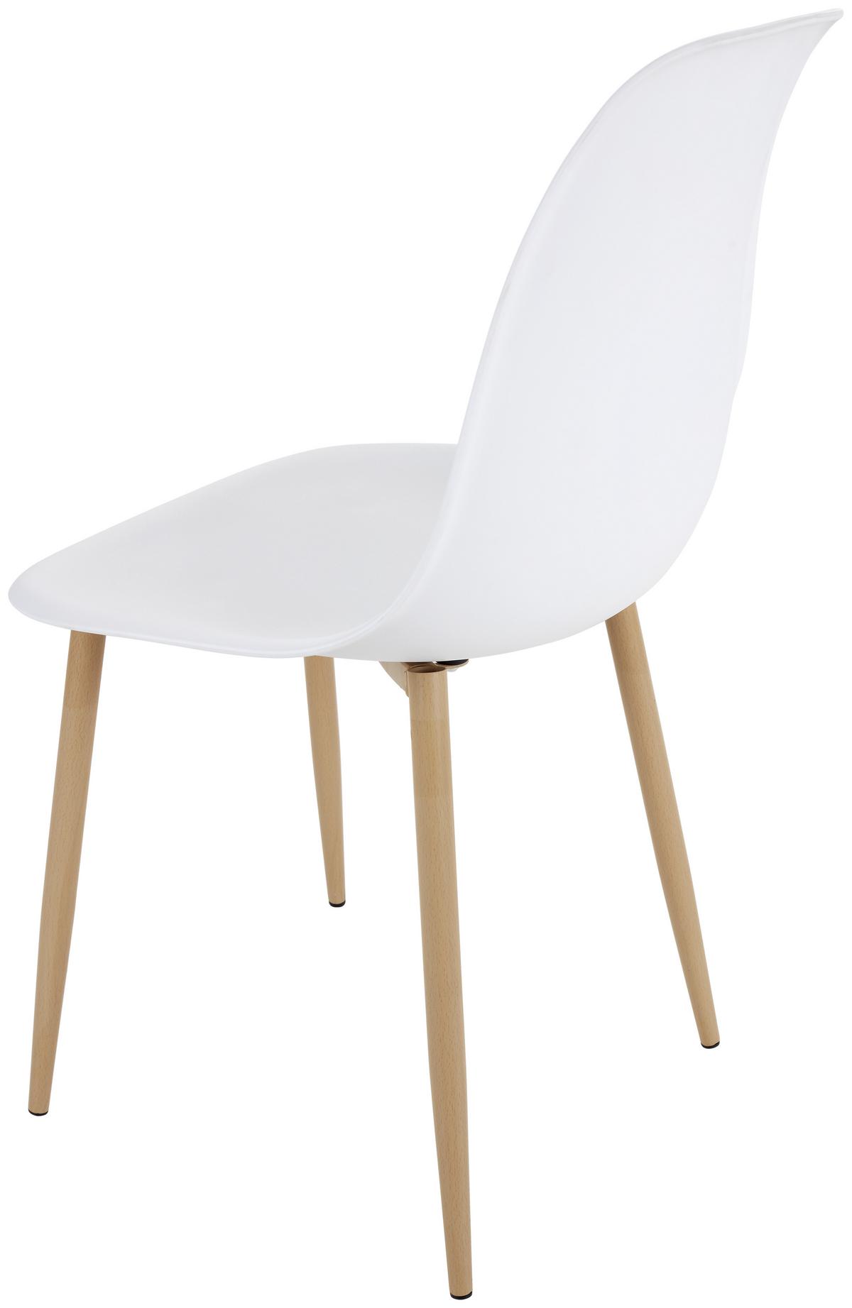 Esszimmerstuhl Rivan Weiß Dekor - Buchefarben/Weiß, MODERN, Kunststoff/Metall (44/83/53cm) - Ondega