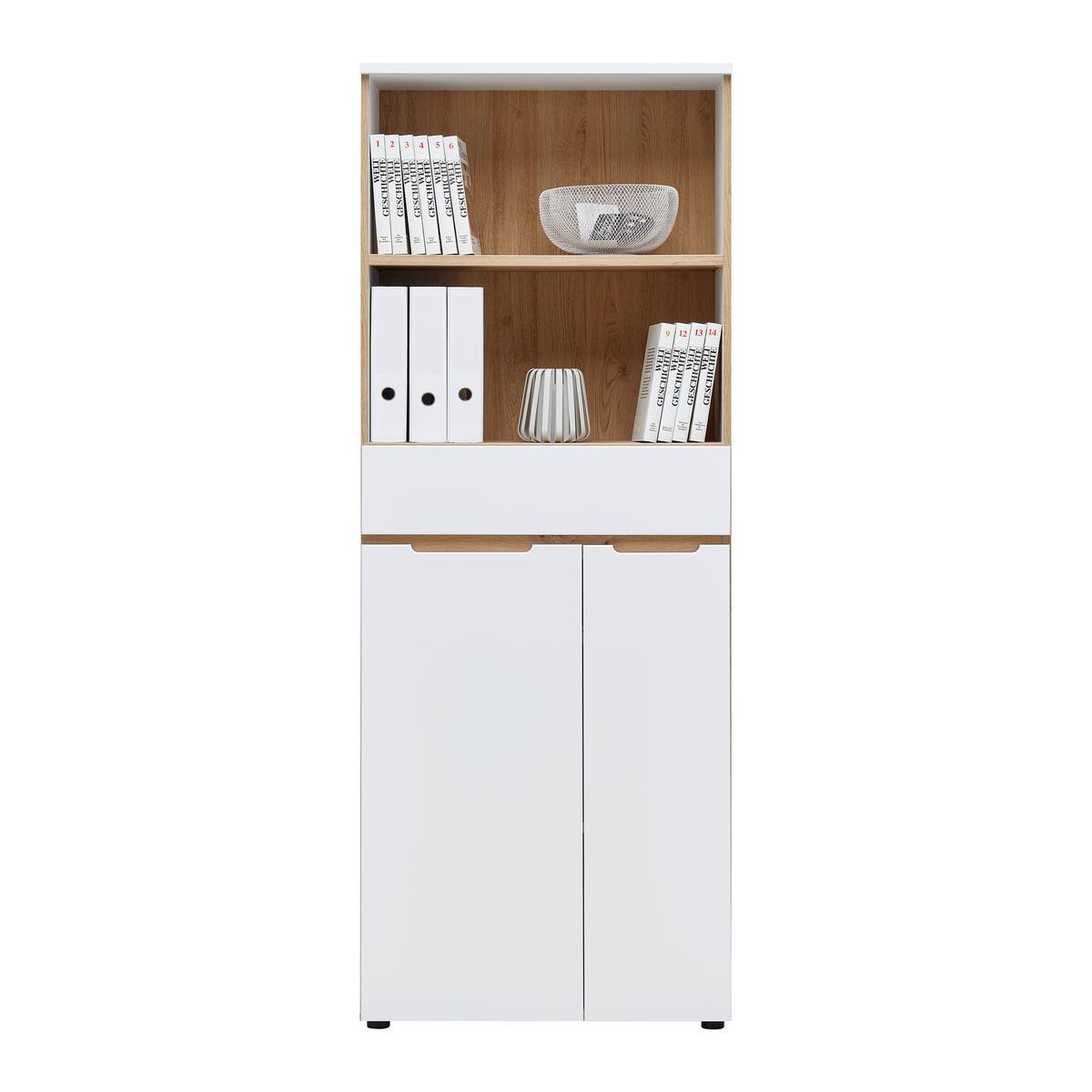 KOMBINACE REGÁLŮ DALLAS - bílá/černá, Moderní, kompozitní dřevo/plast (75/197/38cm) - Mömax