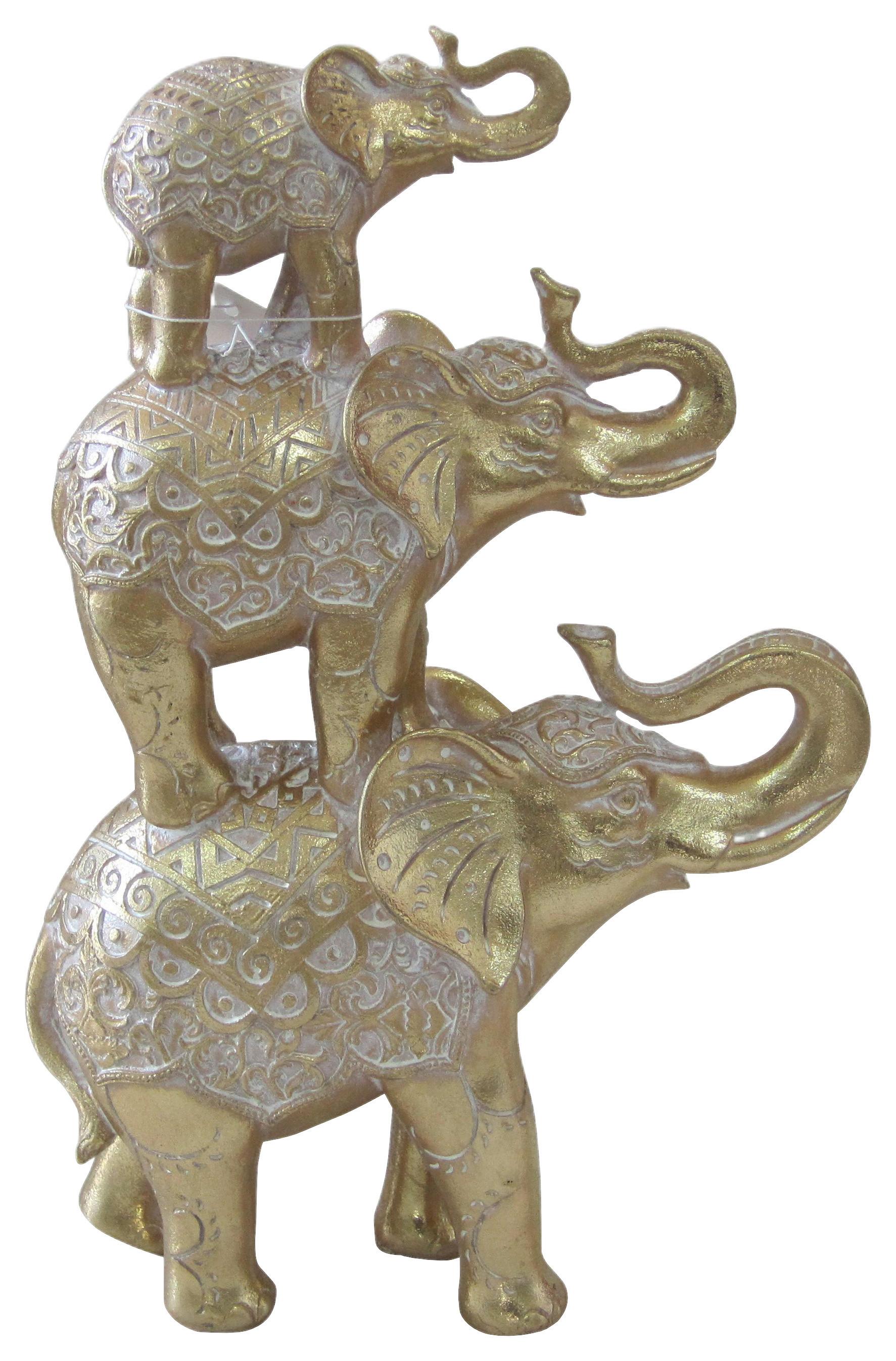 Dekoelefant Dilara - Goldfarben, KONVENTIONELL, Kunststoff (20/7,5/31cm) - Luca Bessoni