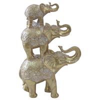 Dekoelefant Dilara - Goldfarben, KONVENTIONELL, Kunststoff (20/7,5/31cm) - Luca Bessoni