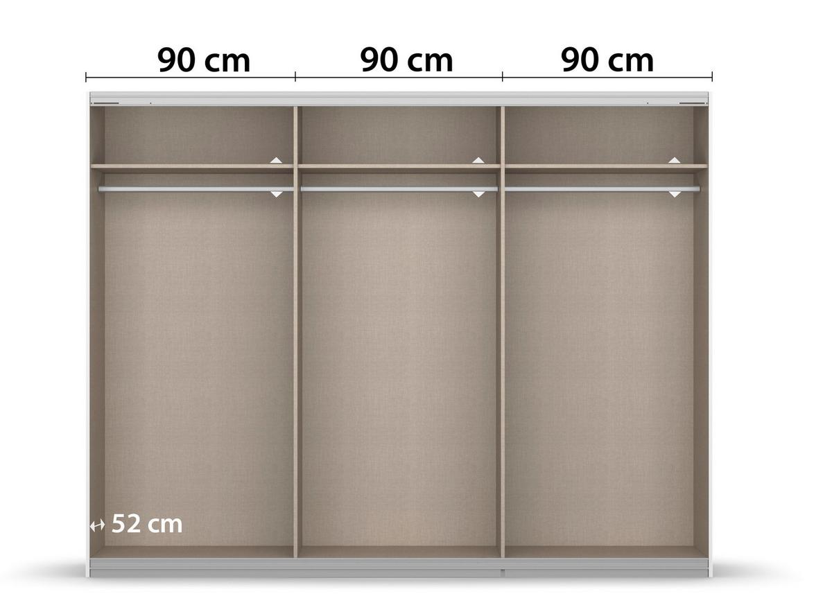 Schwebetürenschrank Tampa Anthrazit/eiche Dekor B: 271cm - Anthrazit/Eiche Artisan, KONVENTIONELL, Holzwerkstoff (271/210/62cm) - Rauch Möbel