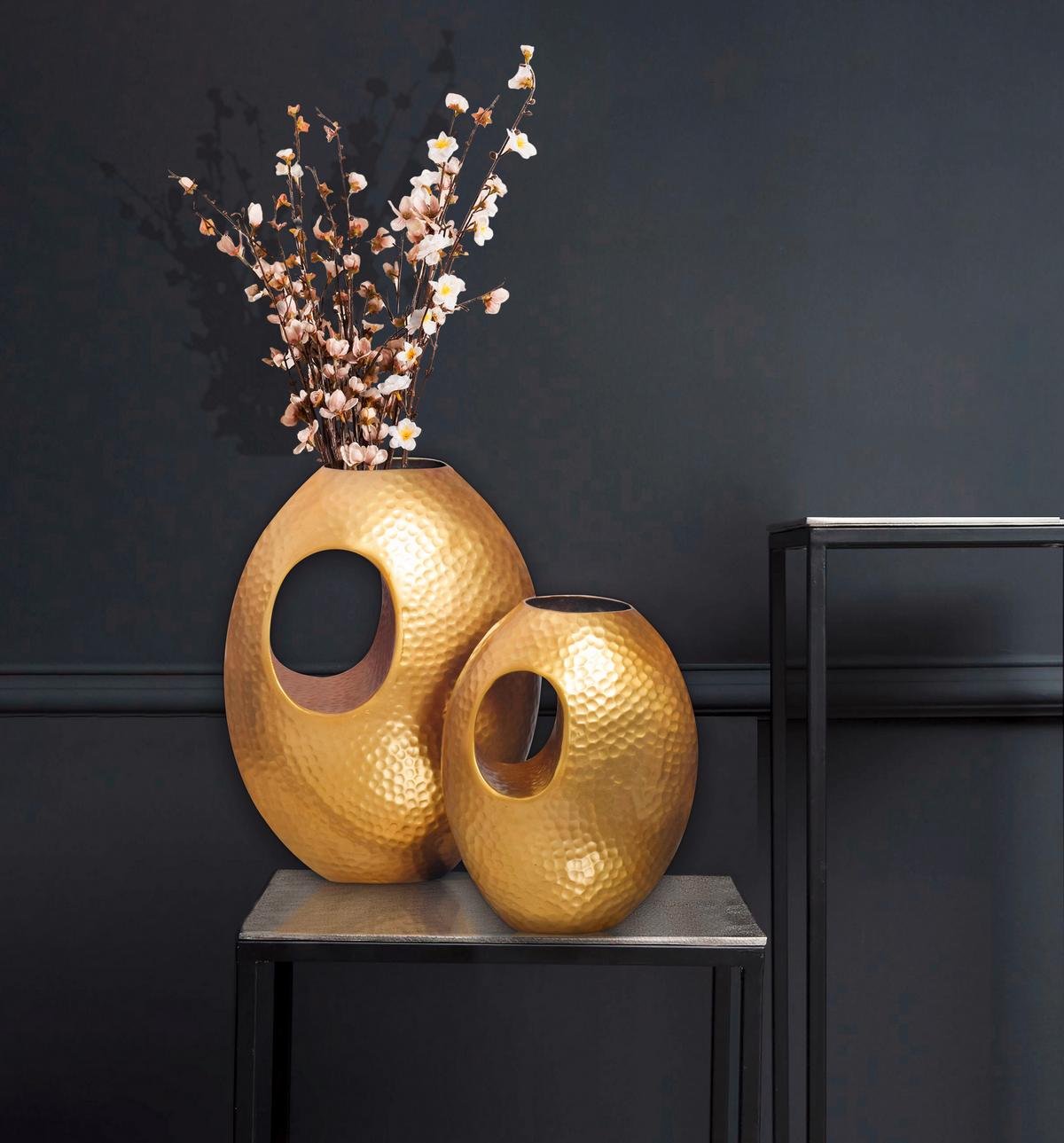 Vase Goldfarben B: 29 Cm - Goldfarben, Design, Metall (29/39/16,5cm) - Livetastic