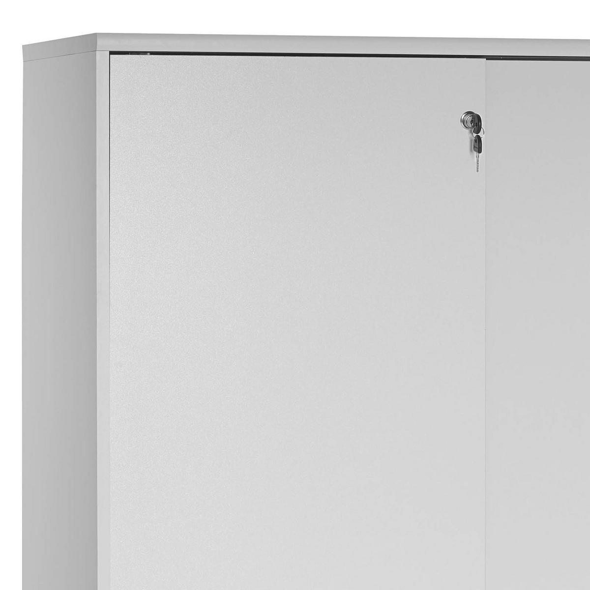 Aktenschrank Versperrbar Serie 4000 Lichtgrau B: 100 Cm - Hellgrau, Basics, Holzwerkstoff (100/152,8/39,5cm) - MID.YOU