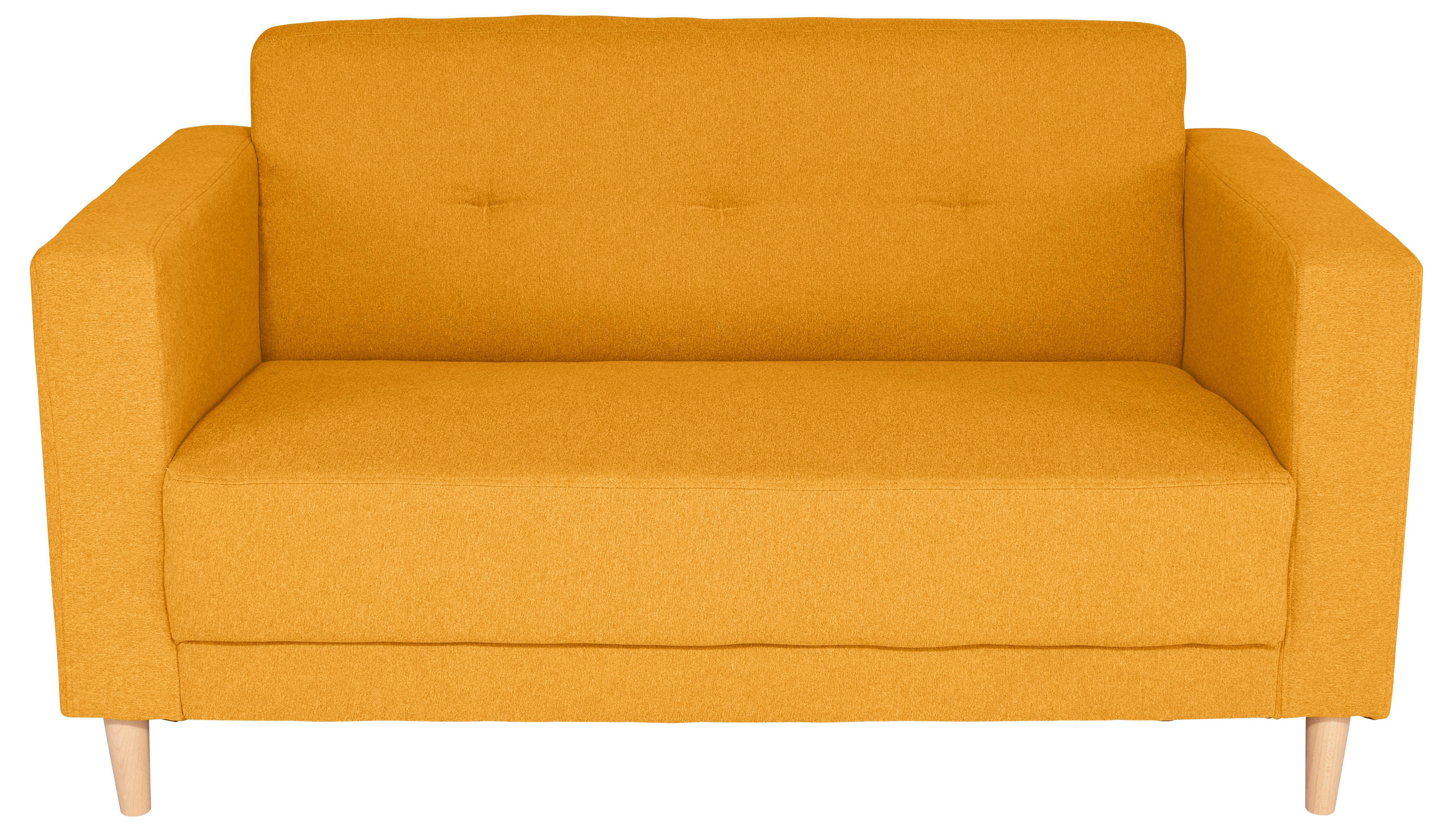 Zweisitzer-Sofa Geneve - Gelb/Naturfarben, MODERN, Textil (148/81/75cm)