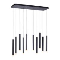 LED-Hängeleuchte Bruno H: 120 cm 10-Flammig - Schwarz, Design, Kunststoff/Metall (89/30/120cm)
