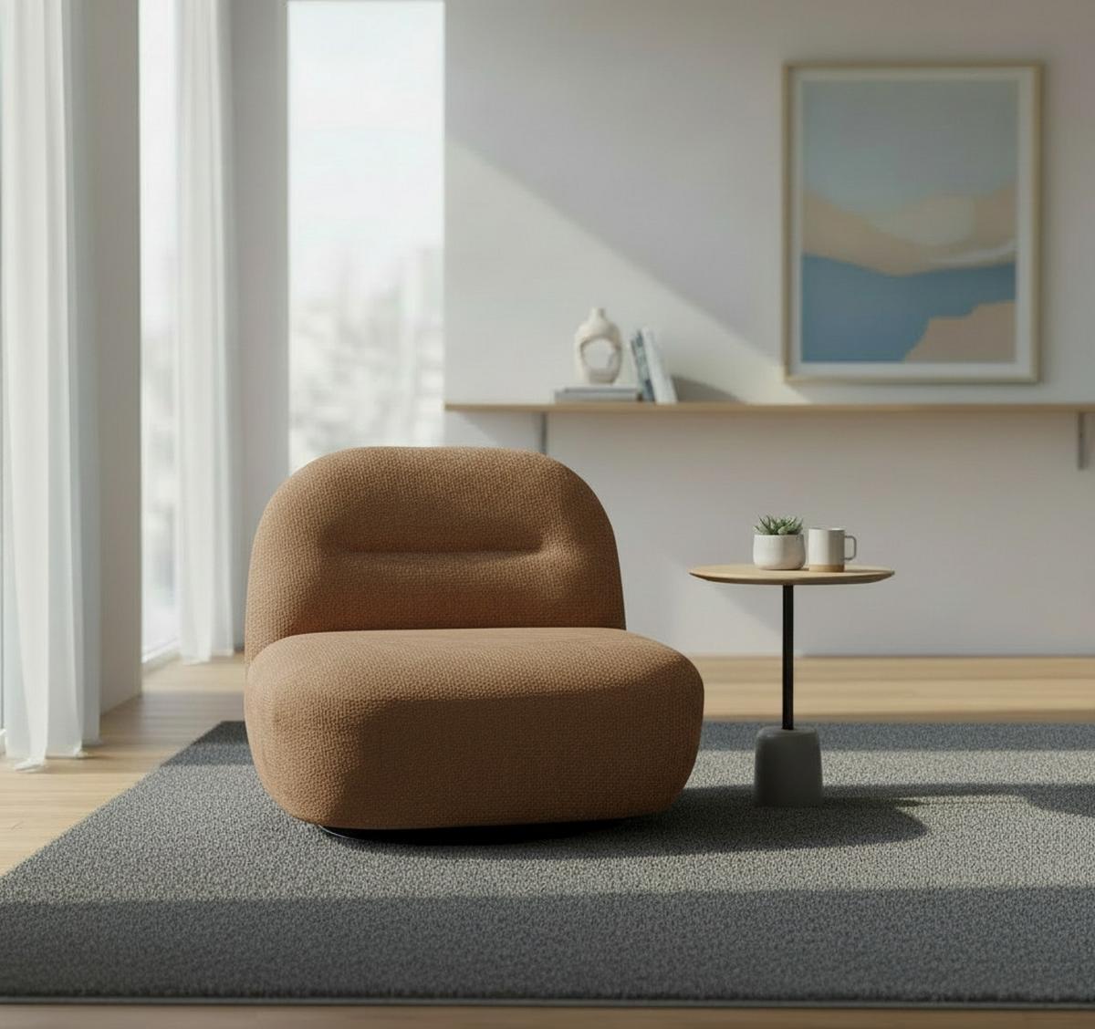 Relaxsessel Bunty Terracotta B: 85 cm - Terracotta/Schwarz, Basics, Textil (85/74/85cm) - Livetastic