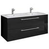 Hängendes Waschbecken Mit Unterschrank B: 111 Cm Weiß - Schwarz/Weiß, MODERN, Keramik/Holzwerkstoff (111cm) - MID.YOU