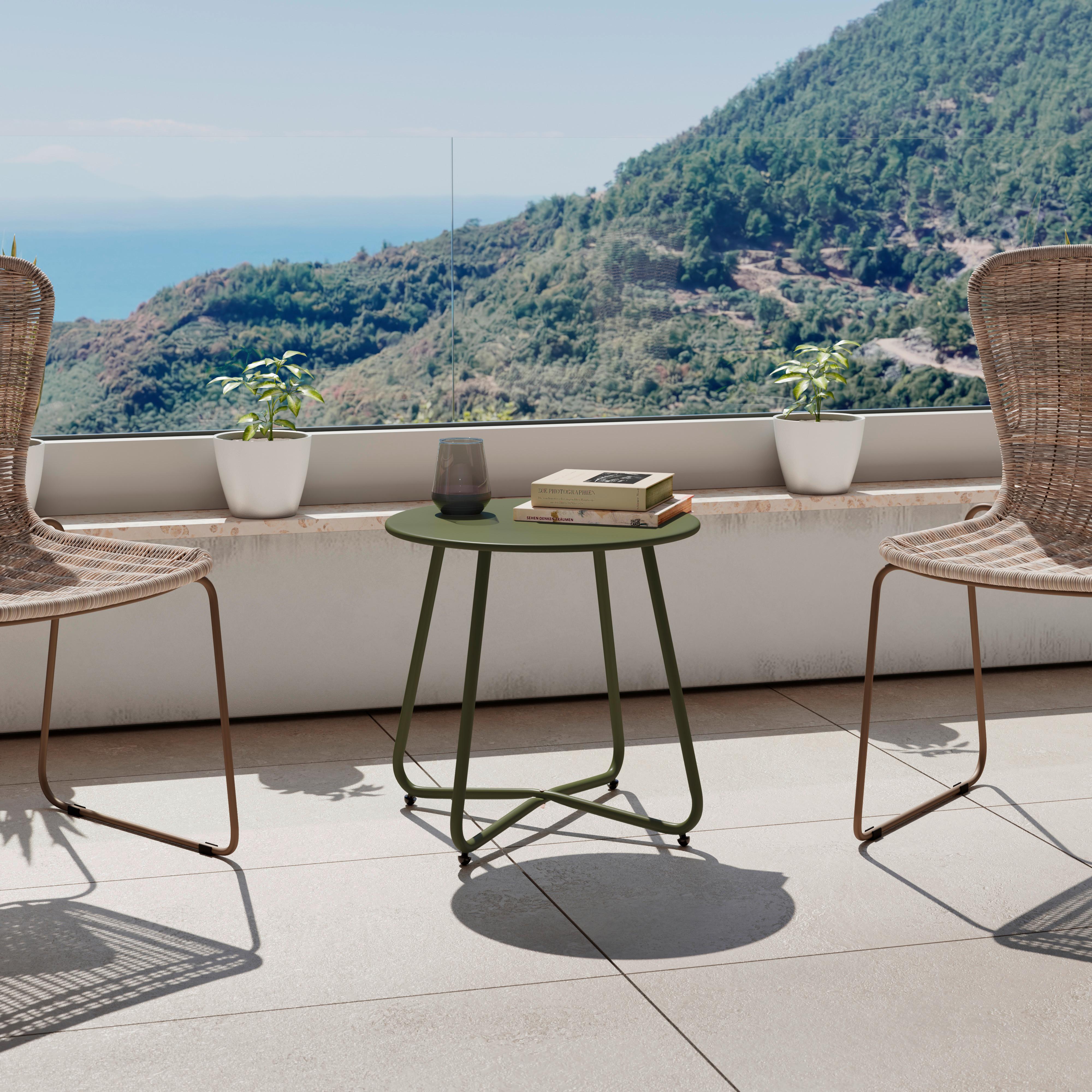 ZAHRADNÍ ODKLÁDACÍ STOLEK UNI - zelená, Basics, kov (45/45/45cm) - Mömax