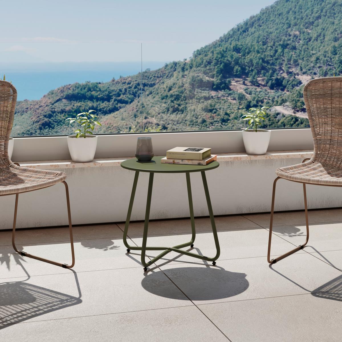 ZAHRADNÍ ODKLÁDACÍ STOLEK UNI - zelená, Basics, kov (45/45/45cm) - Mömax