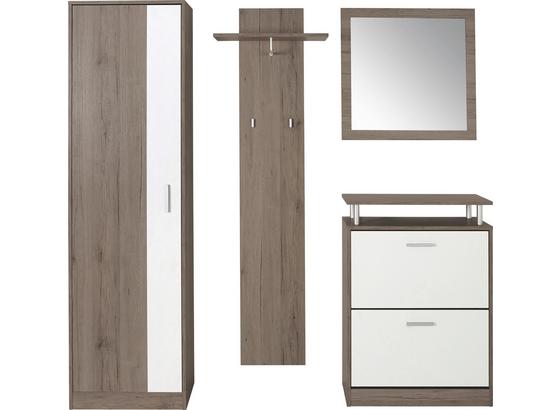 ŠATNA POP - bílá/hnědá, Moderní, dřevěný materiál/sklo (179/190/32cm) ŠATNA POP - bílá/hnědá, Moderní, dřevěný materiál/sklo (179/190/32cm)
