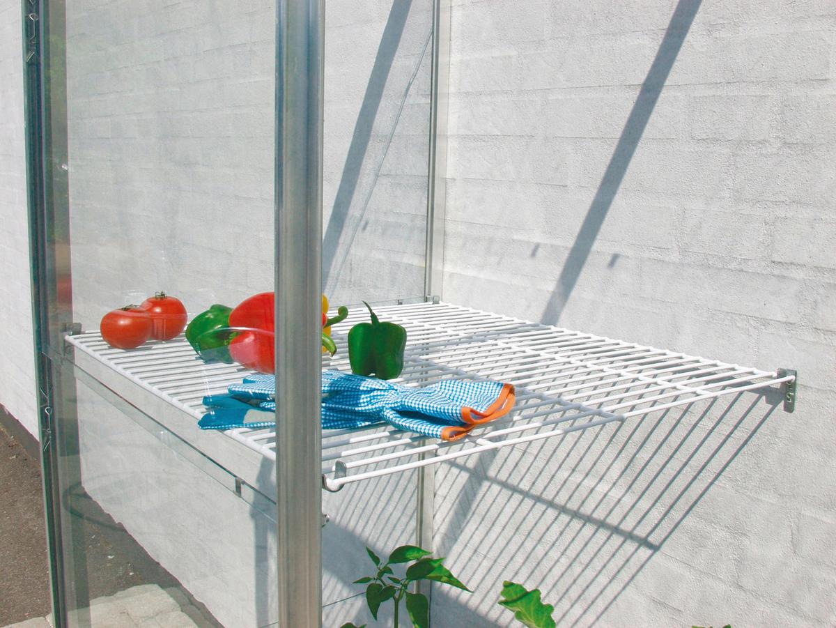 Gartenregalset für Anlehnhaus 900 und 1300 - Alufarben, Basics, Metall (61/63cm)