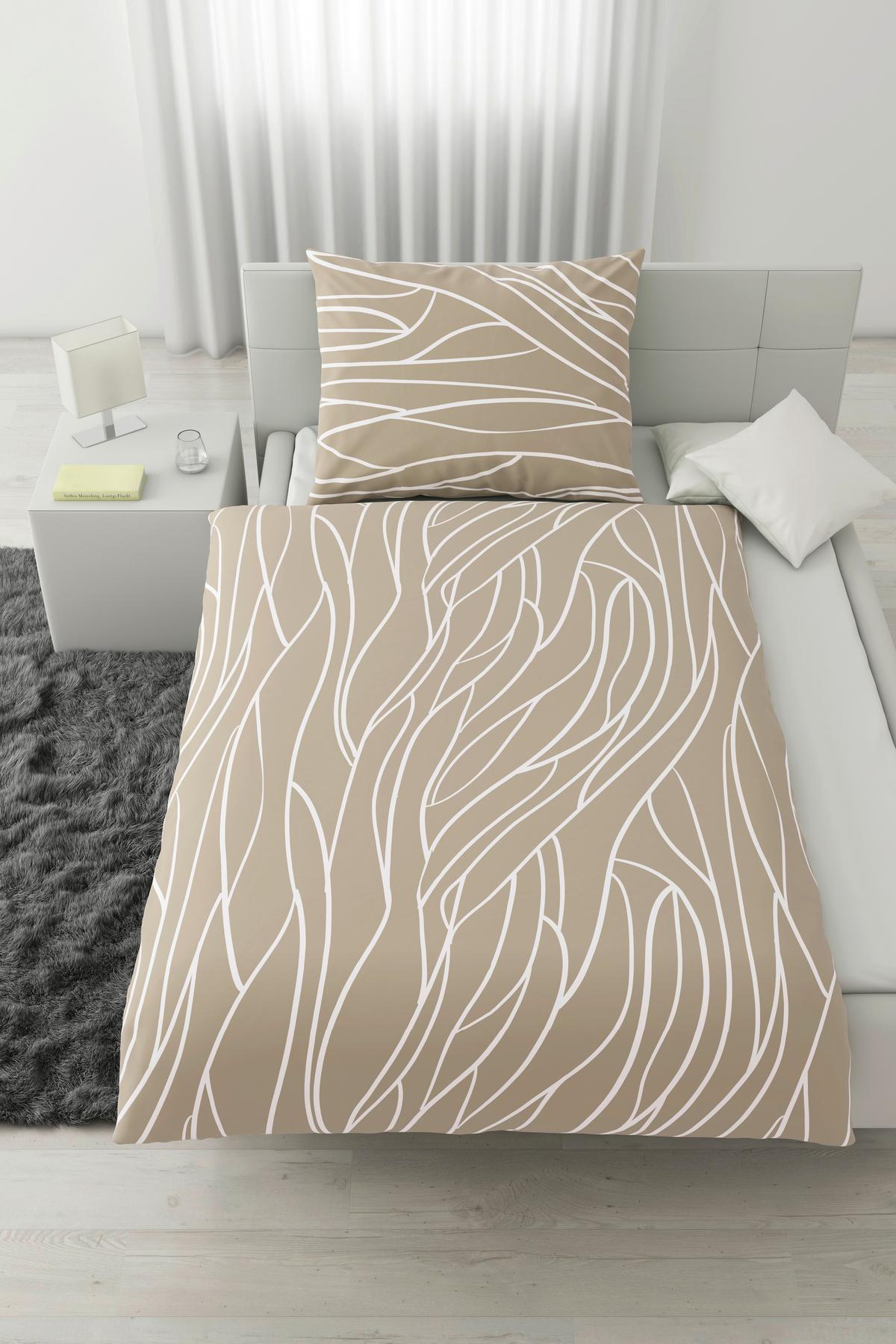 Posteľná bielizeň Juliane, 70/90 140/200cm - svetlohnedá, Konventionell, textil (140/200cm) - Mömax