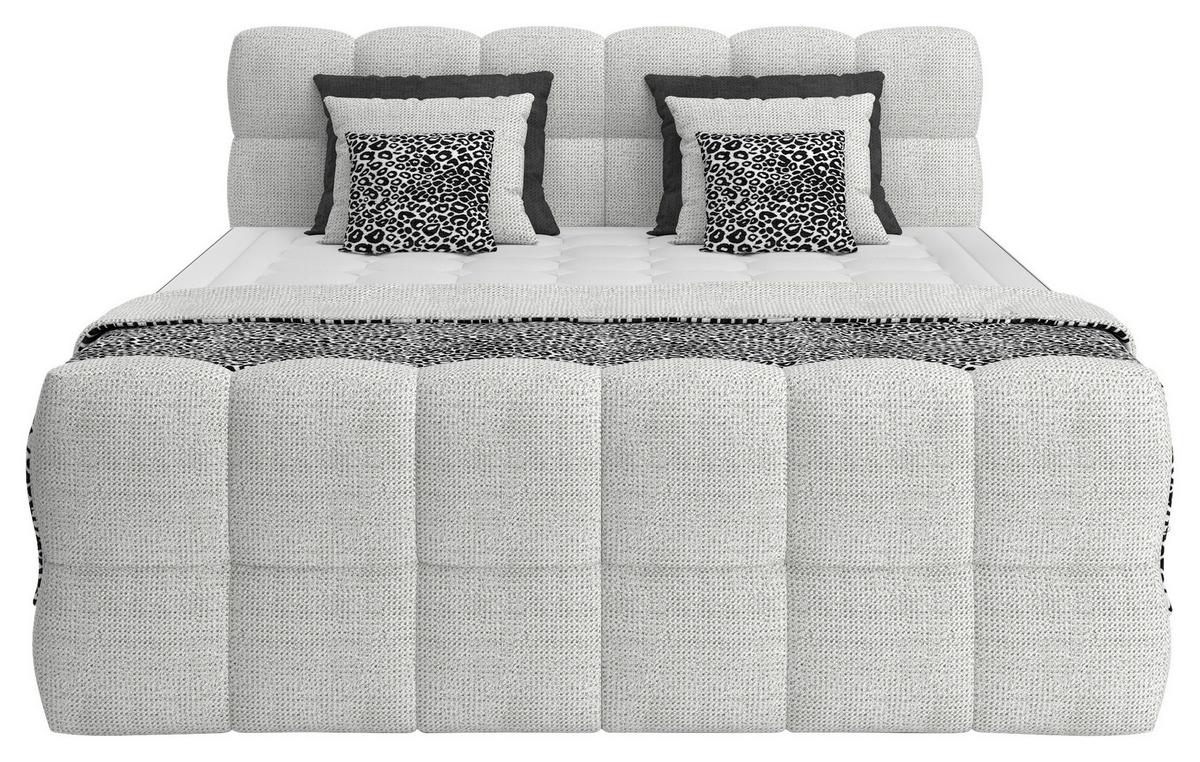 BOXSPRINGBETT inkl. Bettkasten 160x200 - Grauweiß/Schwarz, Trend, Holz/Holzwerkstoff (160/200cm) - Sembella