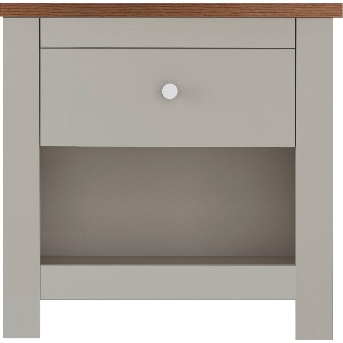 Nachttisch Emerald Creme B: 45 Cm - Eichefarben/Creme, Design, Holzwerkstoff (45/46/35cm) - MID.YOU