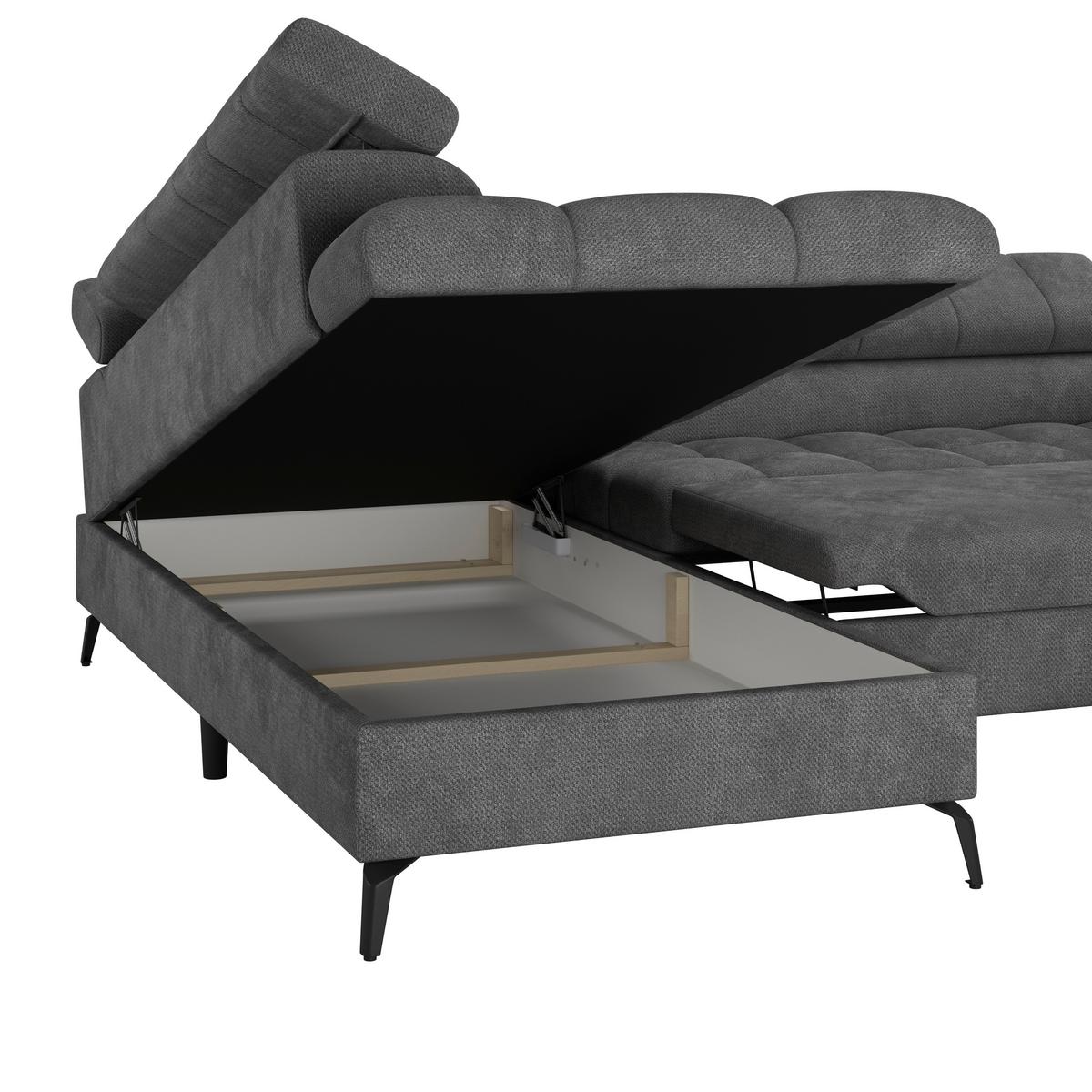 Ecksofa Volf Links New Anthrazit, S: 203x261 Cm - Anthrazit/Schwarz, Trend, Kunststoff/Textil (203/261cm)