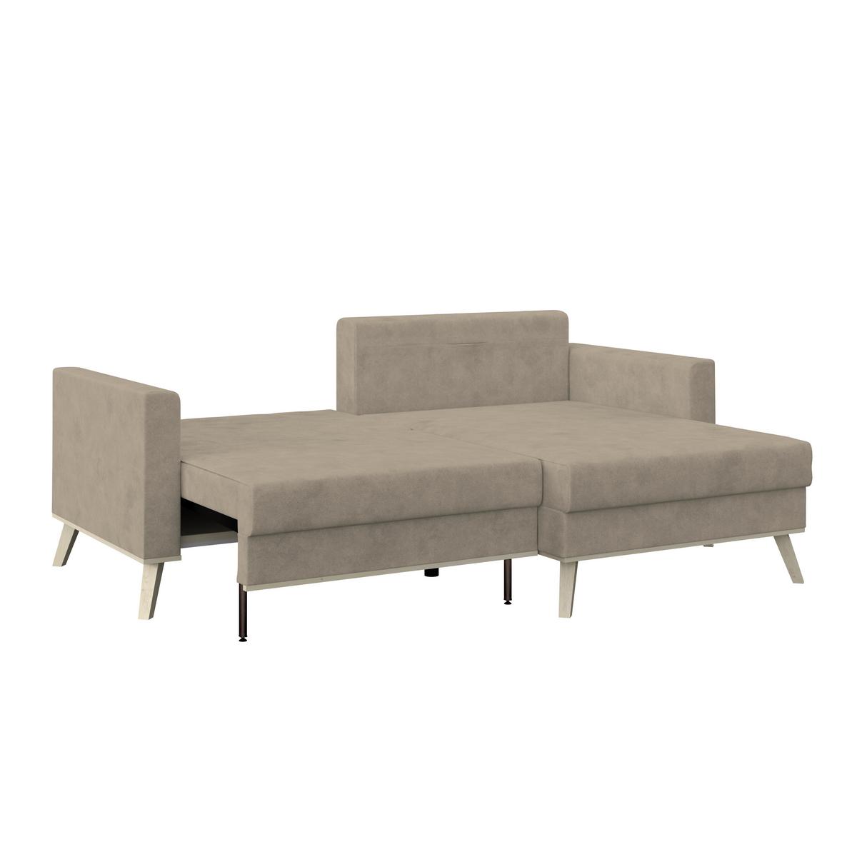Ecksofa Carini - Eichefarben/Creme, Basics, Textil (222/152cm)