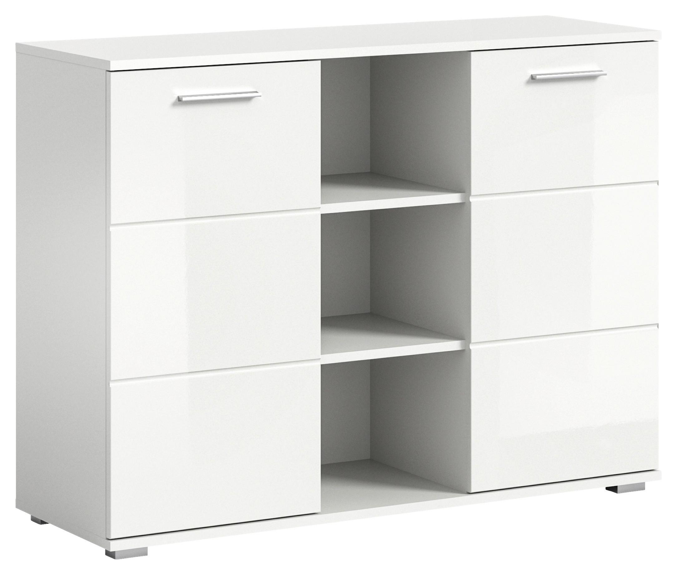 Kommode Prego - Weiß Hochglanz, Design, Holzwerkstoff (110/83/37cm) - MID.YOU