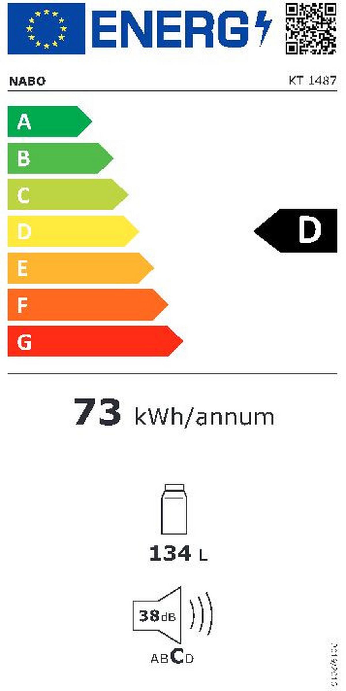 Kühlschrank Nabo Weiß 134 L Freistehend - Weiß, Basics, Glas/Kunststoff (56/84,5/57,5cm) - Nabo