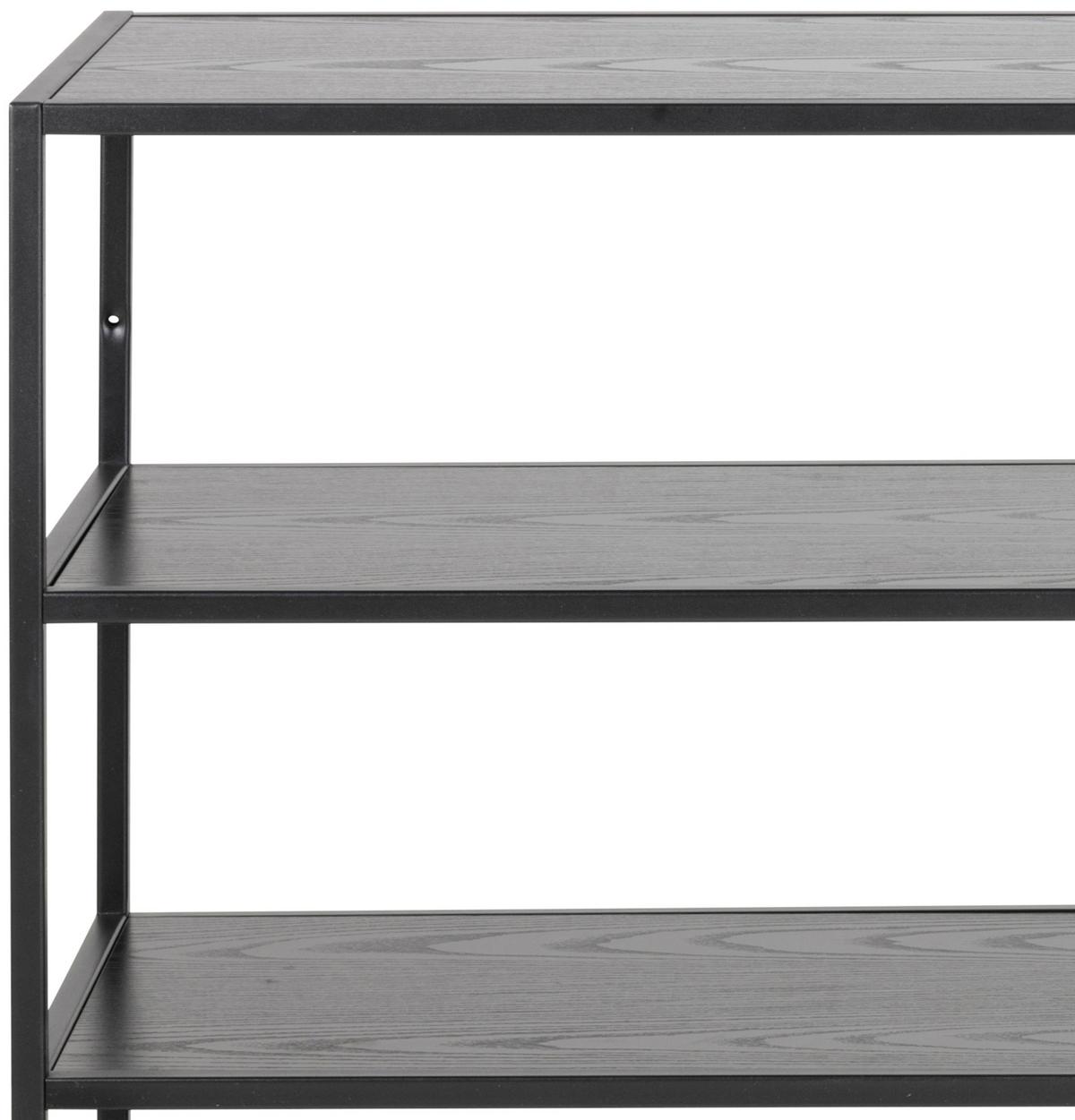 Regal Stahl Seaford B 114cm, Schwarz - Schwarz, Trend, Holzwerkstoff/Metall (114,0/78,0/35,0cm) - MID.YOU