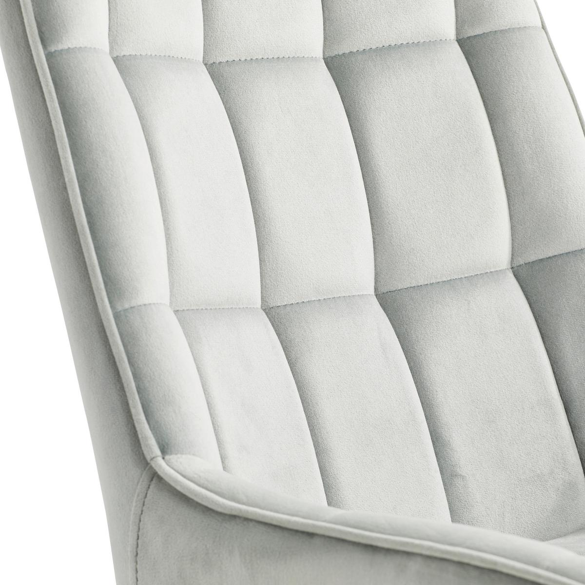 Schalenstuhl Marion Grau Samt Gepolstert - Schwarz/Grau, MODERN, Textil/Metall (53,5/90/62cm) - MID.YOU