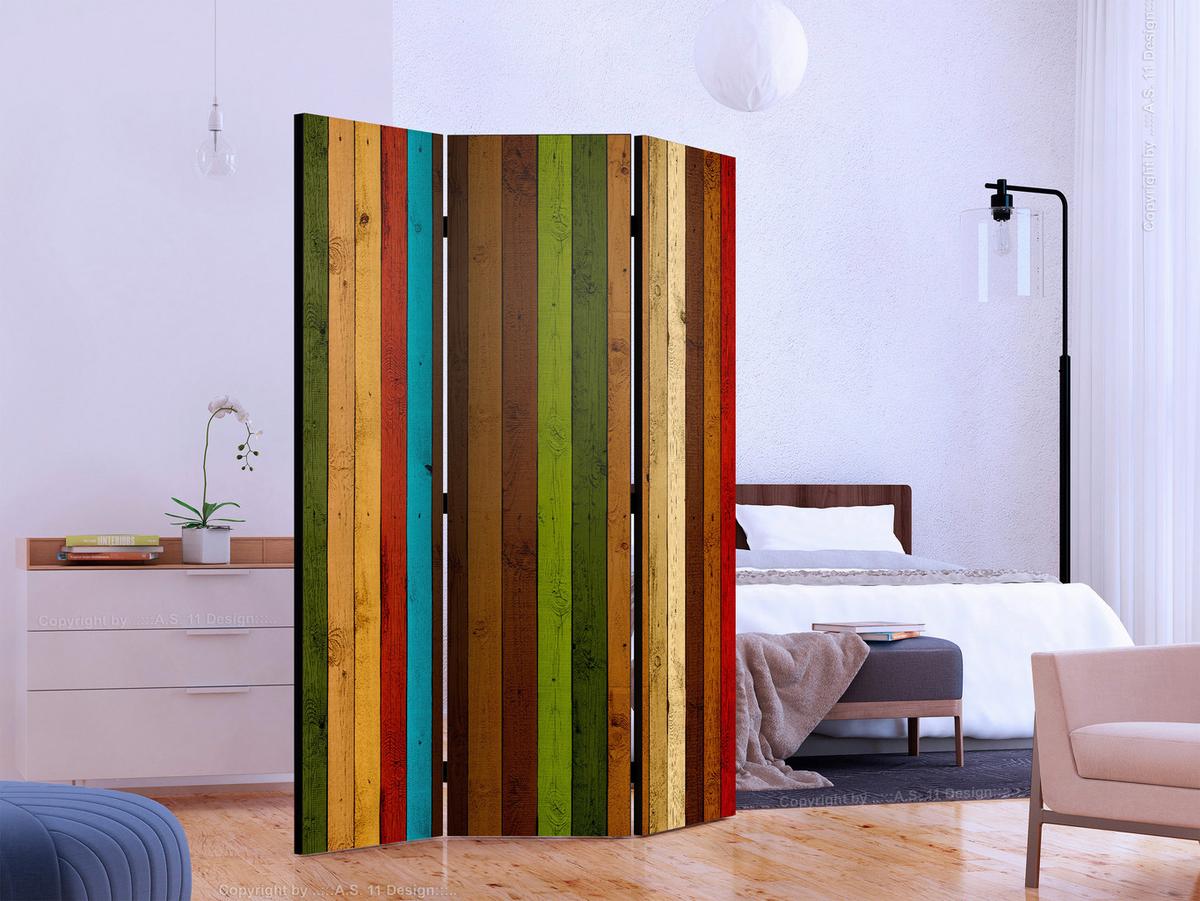 Paravent Multicolor B: 135 Cm - Multicolor, Basics, Holz/Textil (135/172/3cm) - artgeist