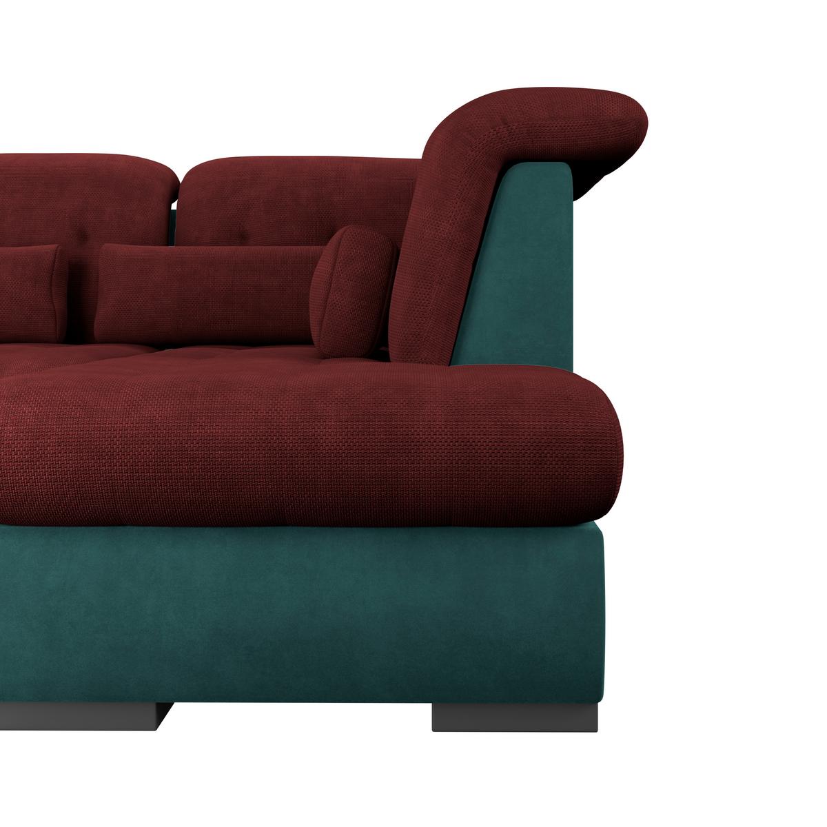 Wohnlandschaft Madera Rubinrot S: 358x212 cm - Türkis/Rot, KONVENTIONELL, Kunststoff/Textil (190/358/212cm)