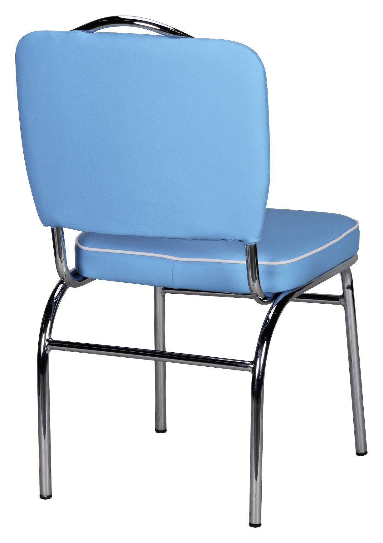 MID.YOU Esszimmerstuhl Elvis Blau/Weiß Gepolstert