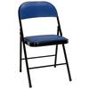 Klappstuhl Tudela Pu Blau/schwarz - Blau/Schwarz, Basics, Textil/Metall (44/80/49cm) - MID.YOU