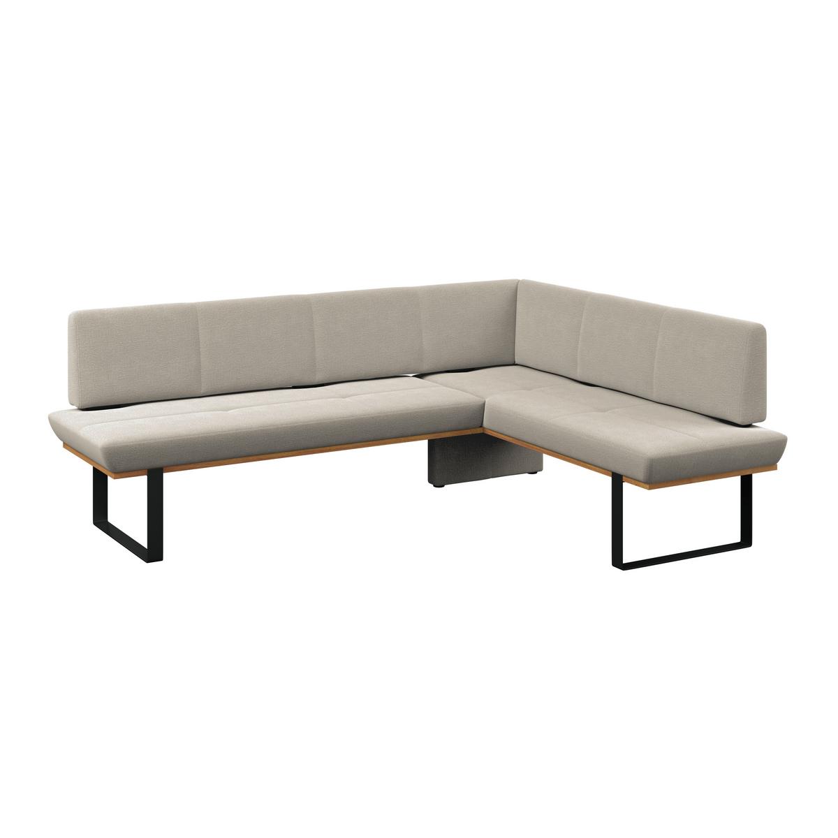 Eckbank Tristan Webstoff beige, S:245x175cm - Beige/Schwarz, MODERN, Holz/Textil (245/175cm) - James Wood