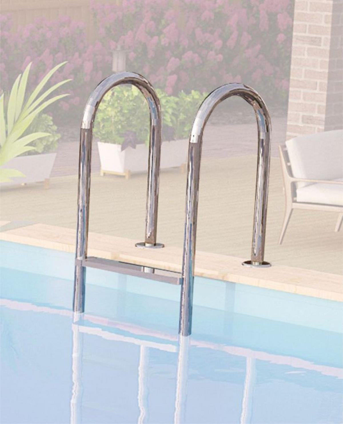 Schwimmbecken Achteckig Ibiza 2 mit Leiter Ø 470 cm - Blau/Naturfarben, Basics, Holz (470/124cm) - Karibu
