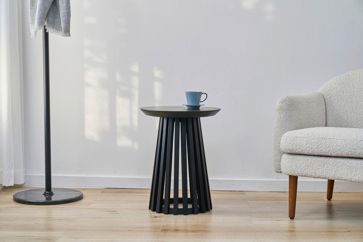 Beistelltisch Schwarz B: 40 cm - Schwarz, Design, Holz (40/40/50cm) - MID.YOU