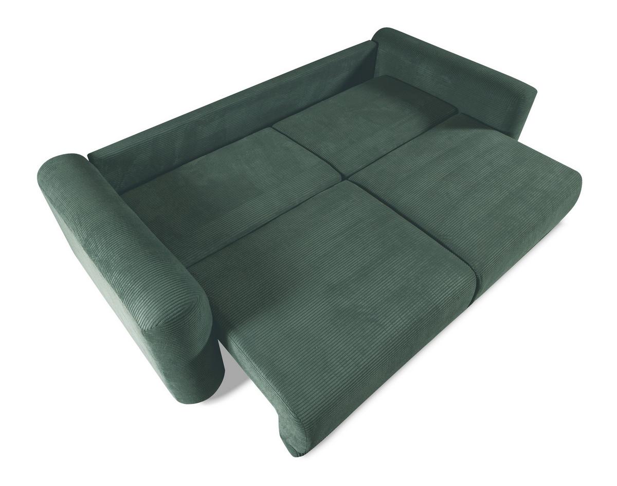 Schlafsofa Norman Grün B: 252cm - Schwarz/Grün, Design, Textil (252/93/167cm) - Livetastic