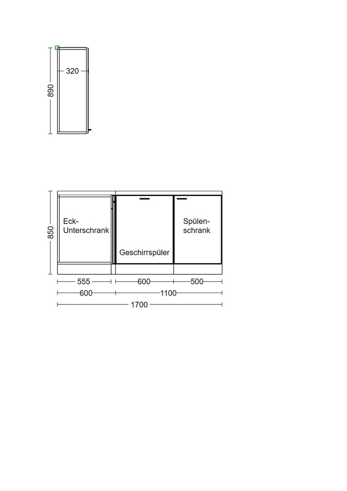 Eckküche Wito Ohne Geräte 280x170 Cm Weiß/grau Modern - Hellgrau/Weiß, KONVENTIONELL, Holzwerkstoff (280/170cm) - FlexWell