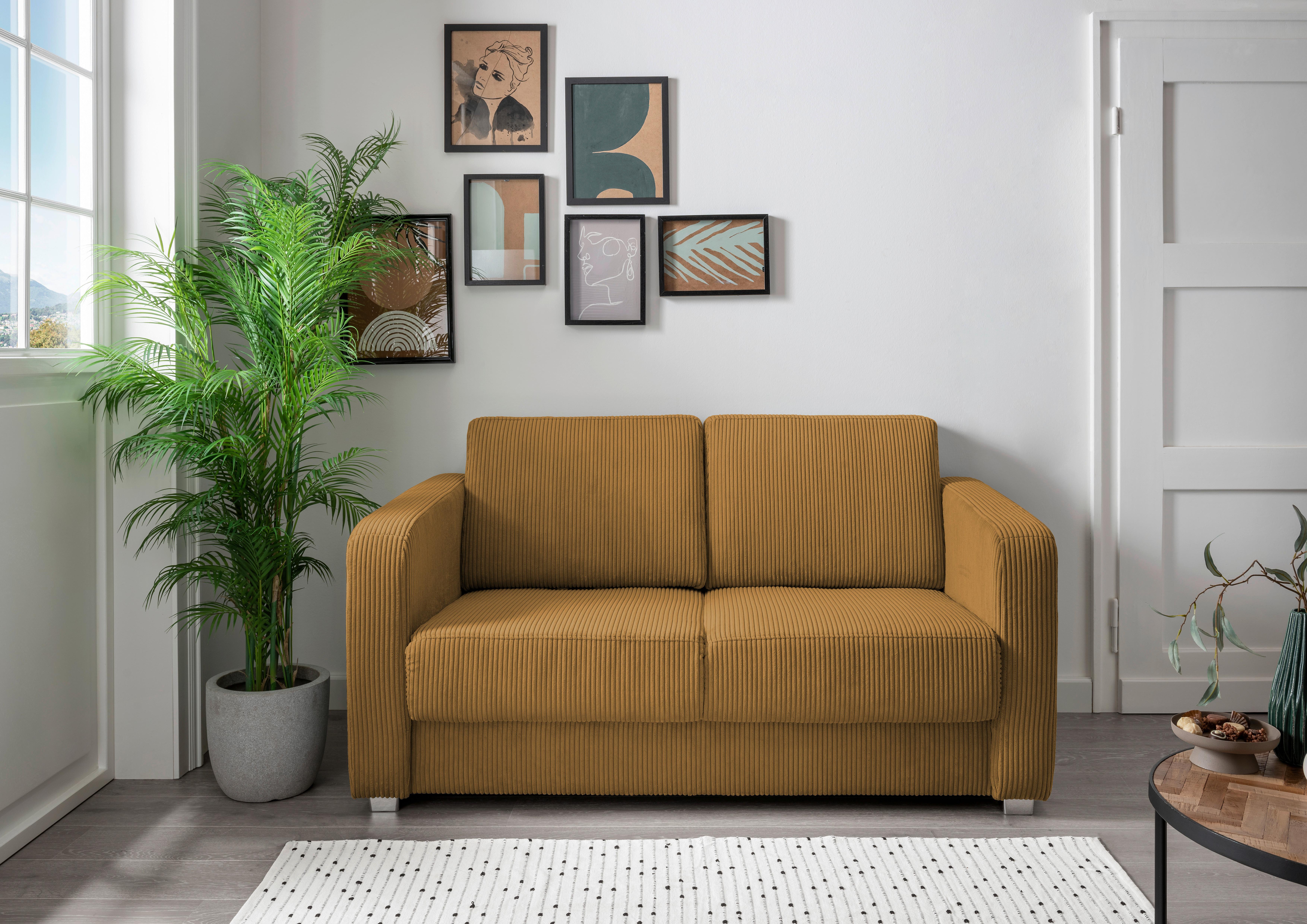 Schlafsofa Mia, Goldfarben B: 159 Cm
