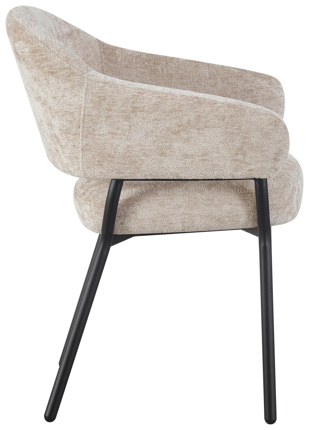 Armlehnstuhl Nova Mikrofaser Beige, B: 60 cm - Beige/Schwarz, KONVENTIONELL, Holz/Textil (60/80/62cm) - MID.YOU