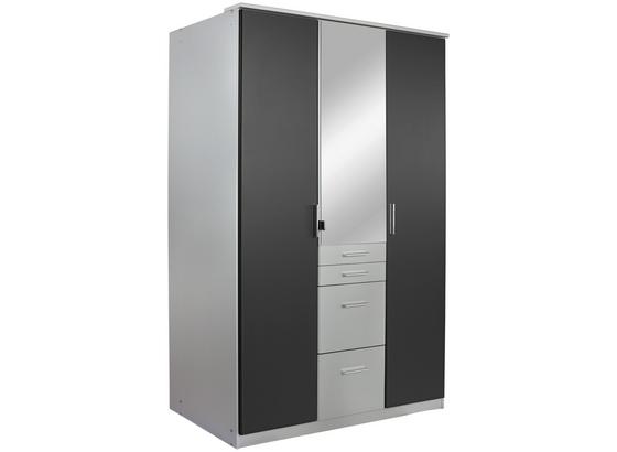 Drehtürenschrank mit Spiegel 135cm AAchen, Graphit Dekor - Alufarben/Graphitfarben, KONVENTIONELL, Holzwerkstoff (135/198/58cm) Drehtürenschrank mit Spiegel 135cm AAchen, Graphit Dekor - Alufarben/Graphitfarben, KONVENTIONELL, Holzwerkstoff (135/198/58cm)