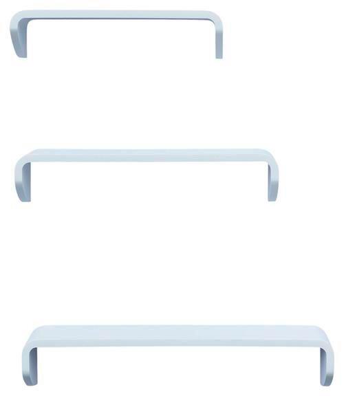 Wandboard Carlo 3er-Set B: 40 - 60 cm Weiß - Weiß, MODERN, Holzwerkstoff (60/50/40/12/10,5/9/12cm)